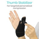 Thumb stabilizer with a person wearing it on their hand