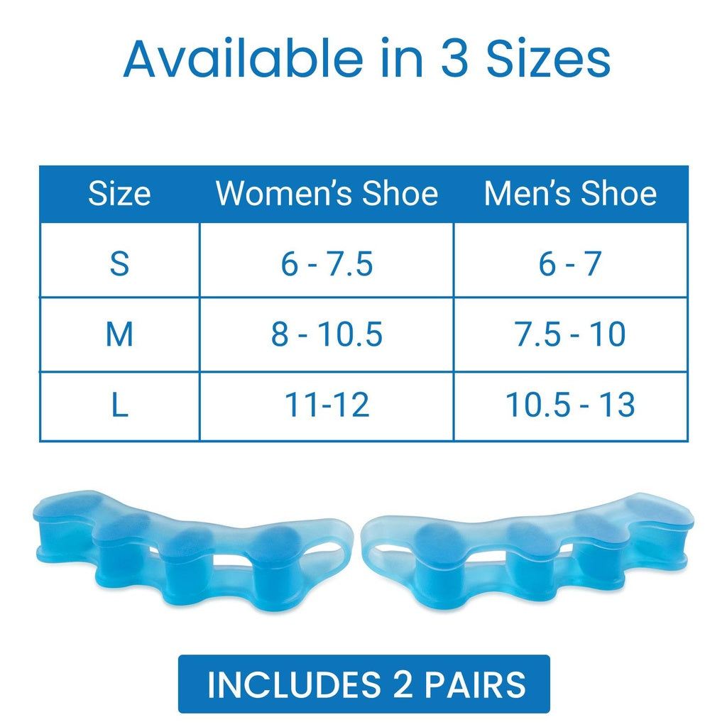 Size chart for women's and men's shoe inserts with a blue background