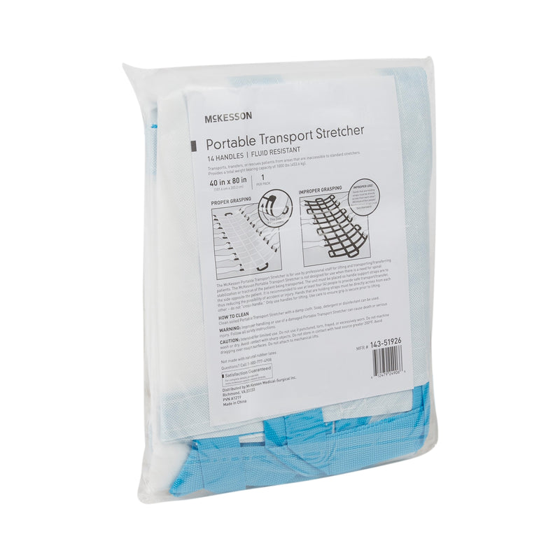McKesson Portable Transport Stretcher - 1000 lb Capacity, 14 Handles