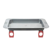 rollator tray with red handles on a white background