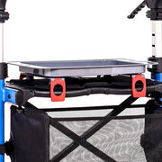 rollator tray with clamps on a white background
