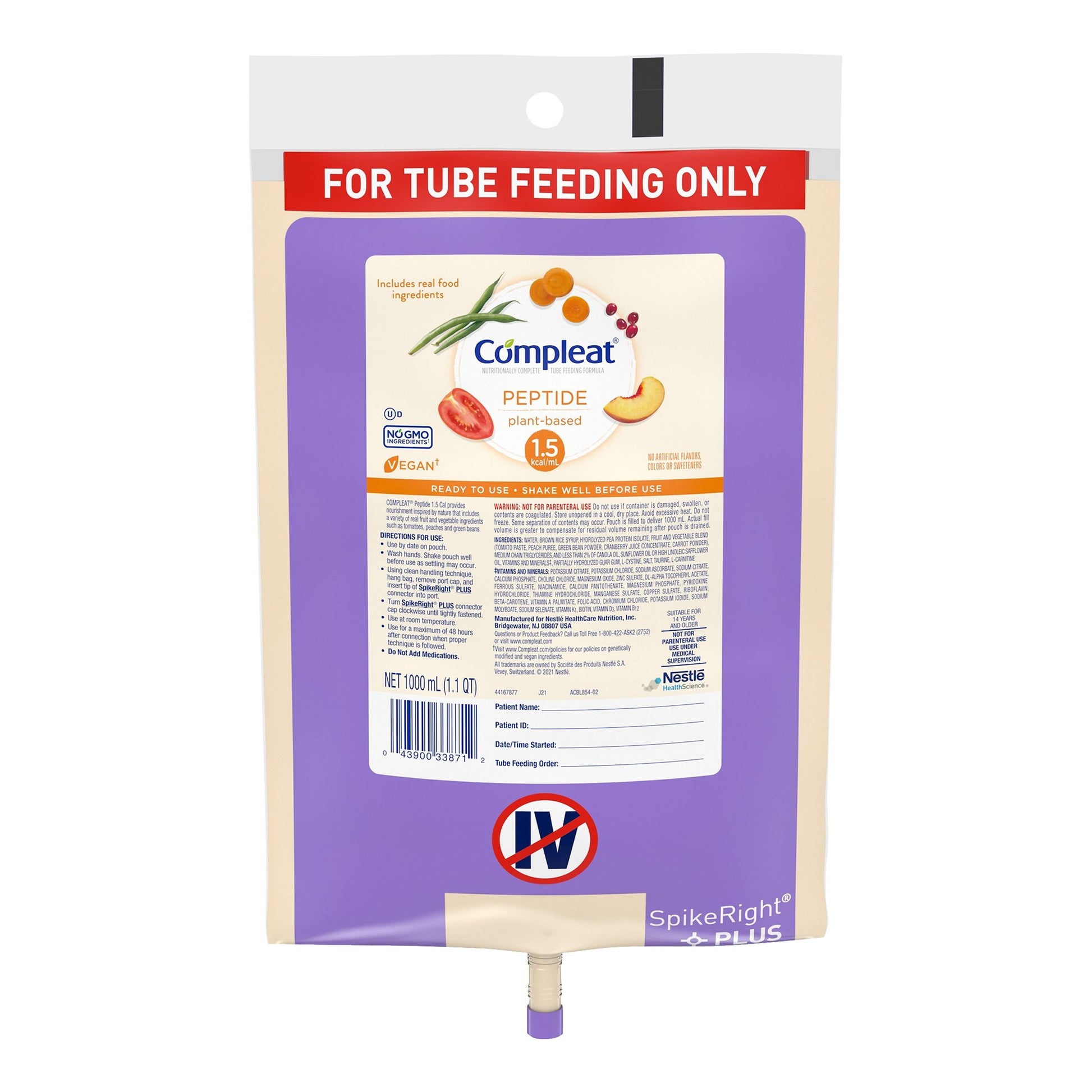 Tube Feeding Formula Compleat® Peptide 1.5 Vegetable