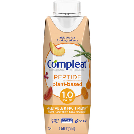 Tube Feeding Formula Compleat® Peptide 1.0 Vegetable / Fruit Medley Flavor Liquid 250 mL Reclosable Carton