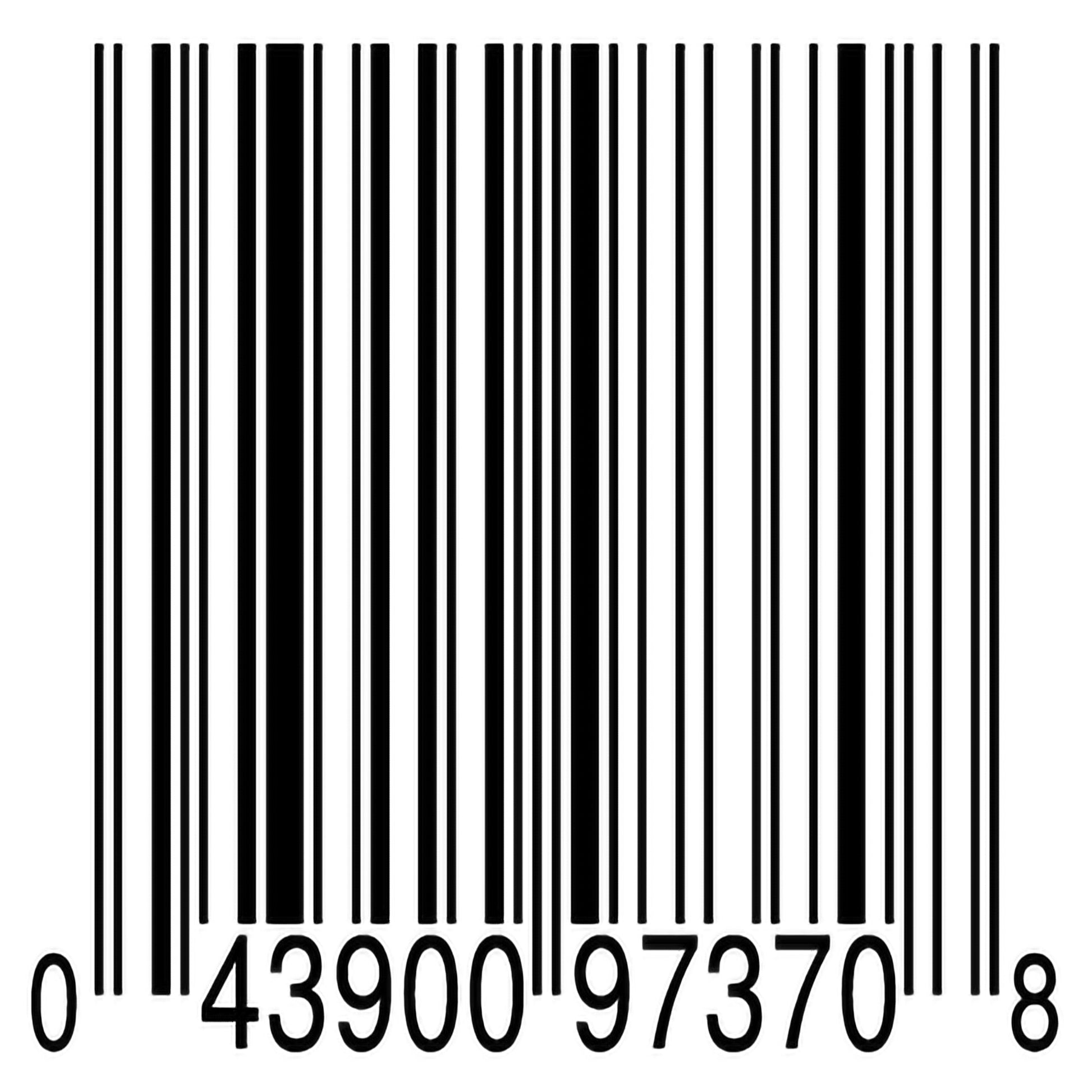 Barcode with numbers below on a white background