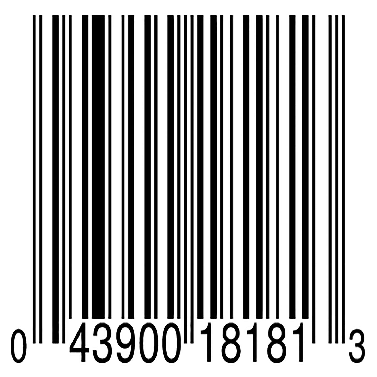 Barcode with numbers below on a white background