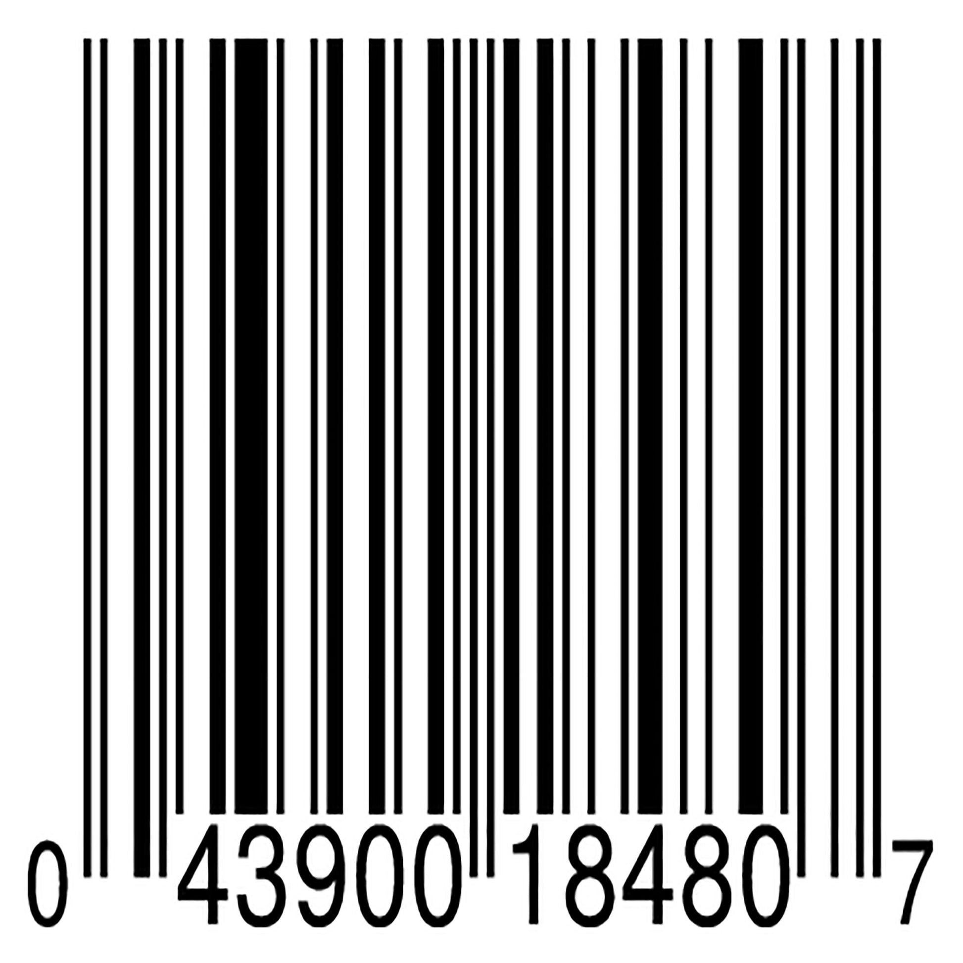 Barcode with numbers below on a white background