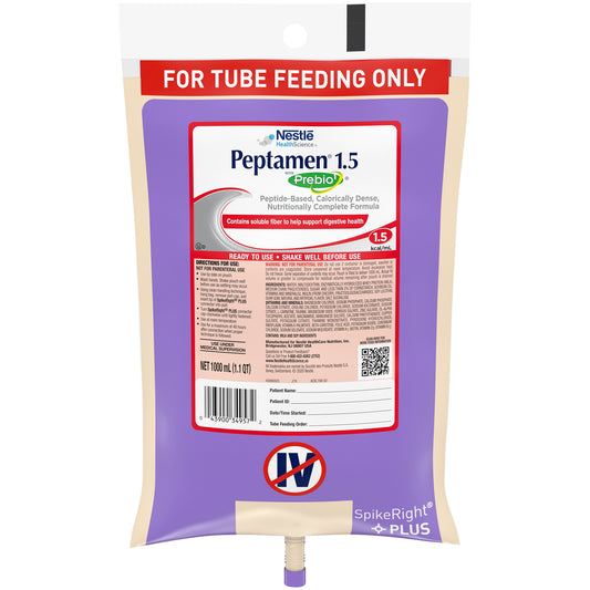 Nestle Peptamen 1.5 tube feeding formula package on a white background