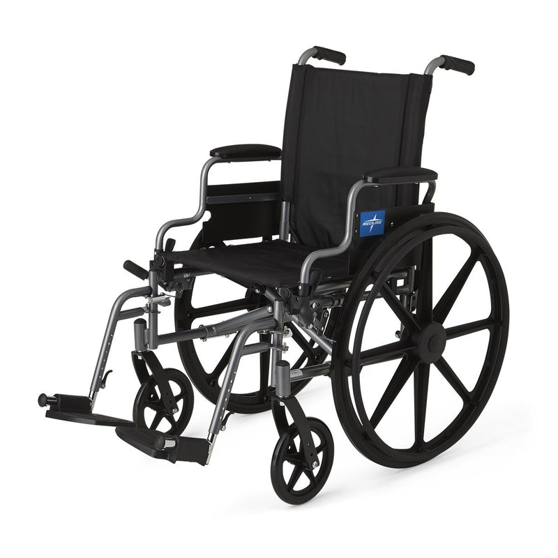 Black wheelchair with a visible brand logo on a white background