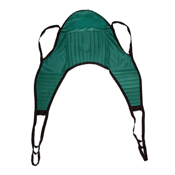 Green sling with straps on a white background