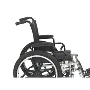 Black manual wheelchair on a white background