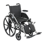 Black wheelchair with visible branding on a white background
