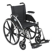 Black wheelchair with visible branding on a white background