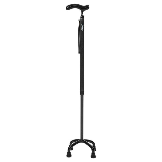 Black walking cane on a white background