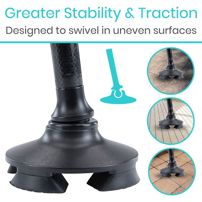 Patio umbrella base with swivel feature on a white background