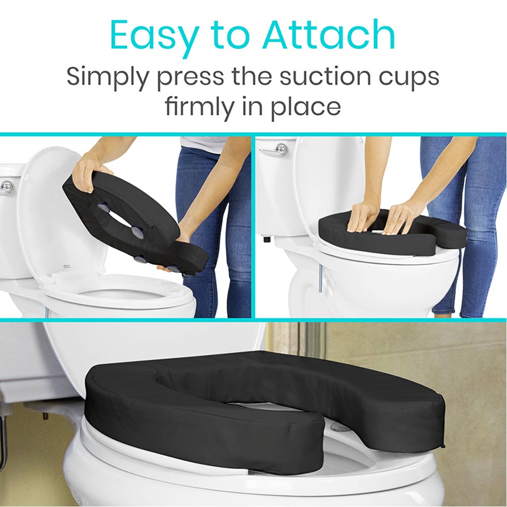 Vive 2” Foam Toilet Seat Cushion is easy to attach
