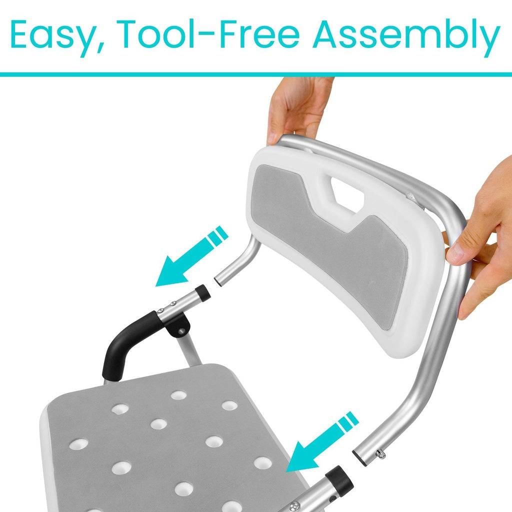 Vive Folding Shower Chair has tool free Assembly
