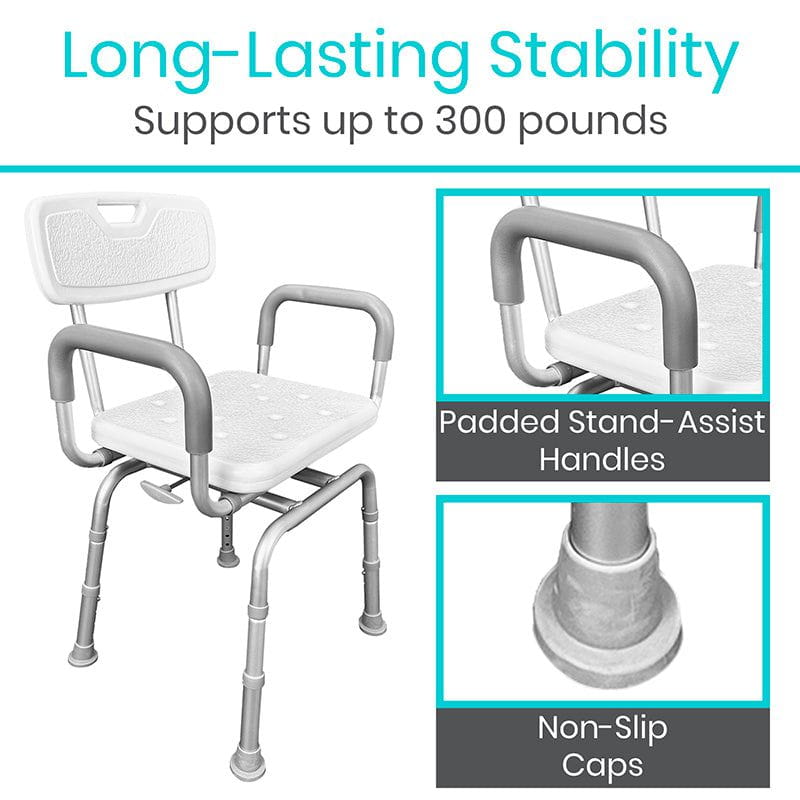 Vive Swivel Shower Chair holds 300 lbs