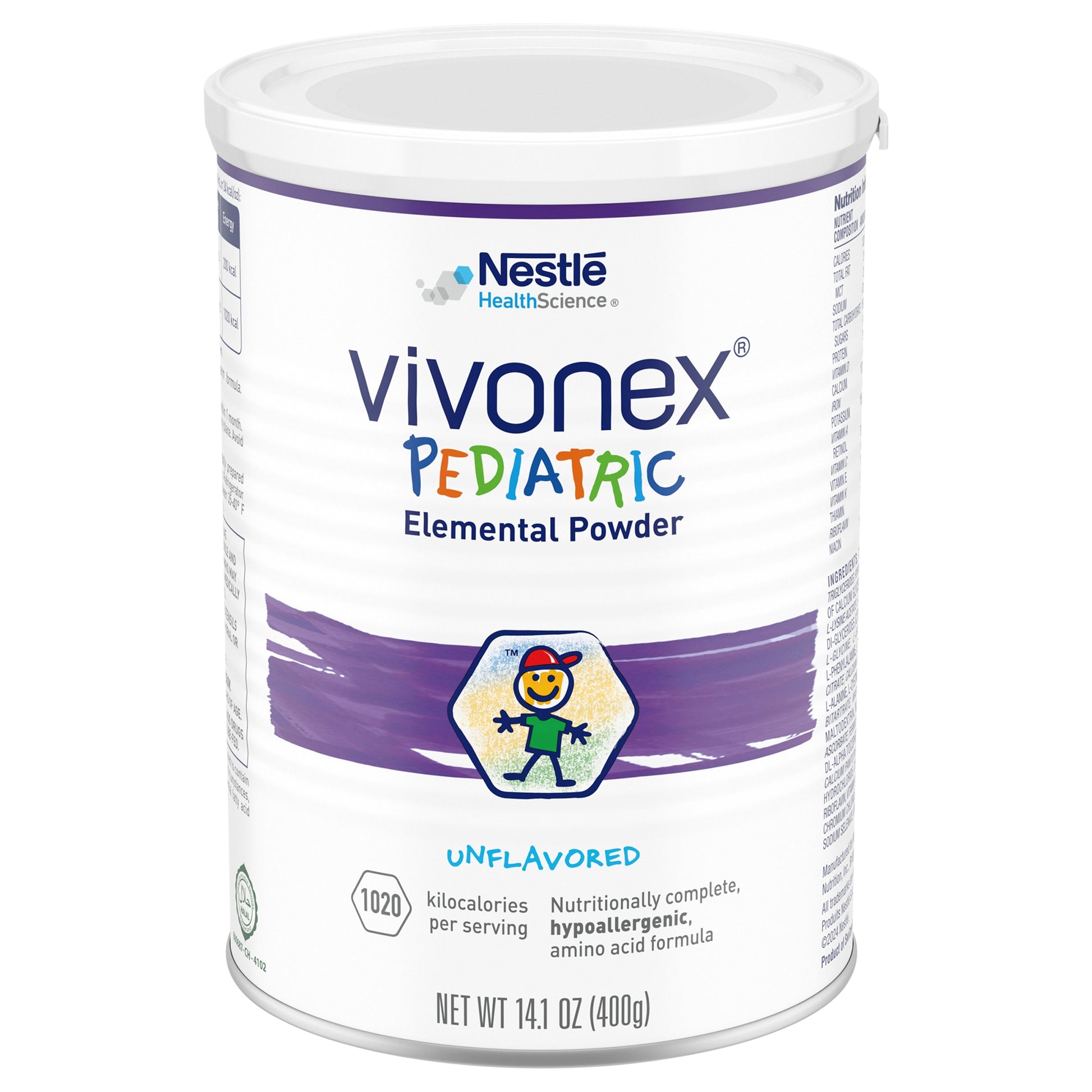 Vivonex Pediatric Elemental Powder container with Nestle logo on a white background