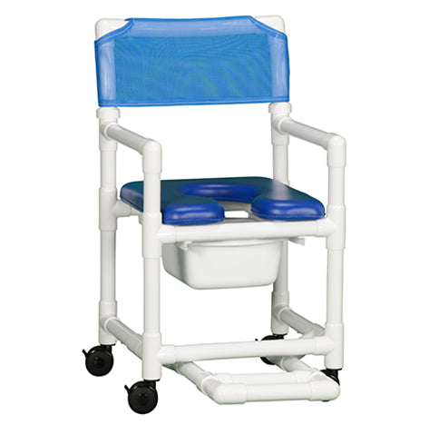 VALUE LINE SOFT SEAT SHOWER CHAIR COMMODE W/FOOTREST