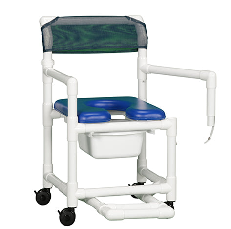 VALUE LINE SOFT SEAT SHOWER CHAIR COMMODE W/FOOTREST & SWING ARM, TALL