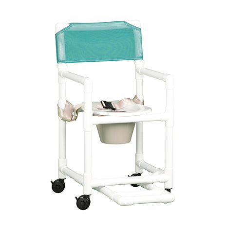 VALUE LINE SHOWER CHAIR COMMODE W/FOOTREST & SAFETY BELT
