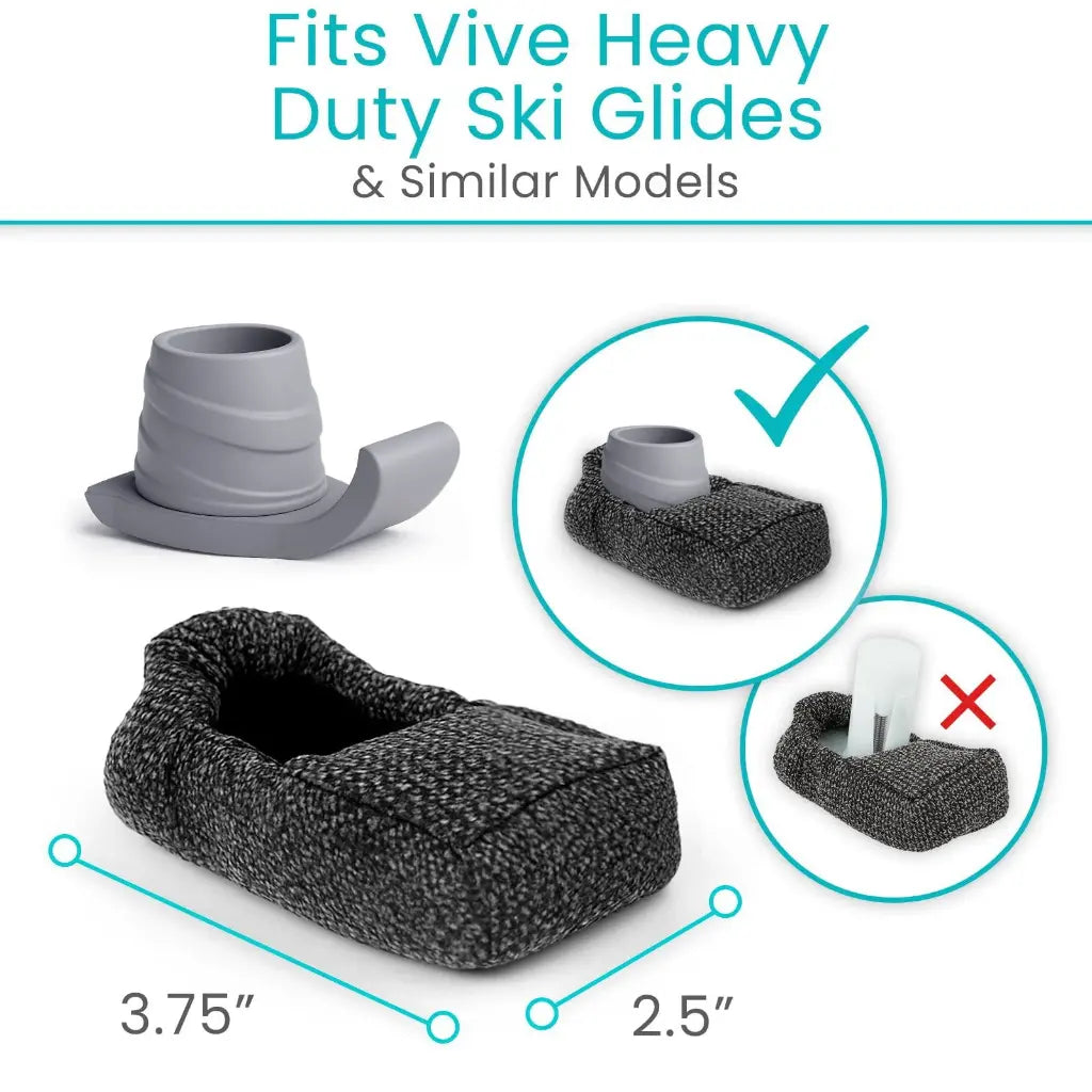 Vive Walker Ski Glide Covers – Heavy Duty, 4 Pack