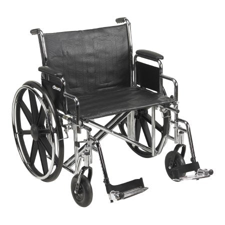 Black manual wheelchair with Detachable Full Arms and Footrests on a white background