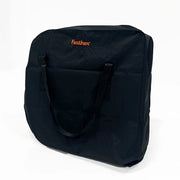 Black bag with 'Feather' branding on a white background