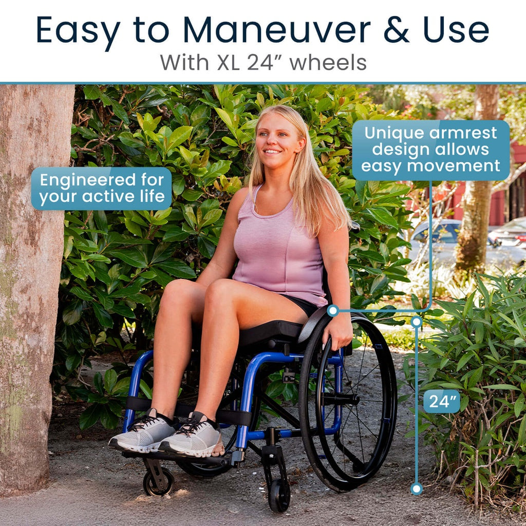 Vive Mobility Active Wheelchair - Lightweight Foldable Chair
