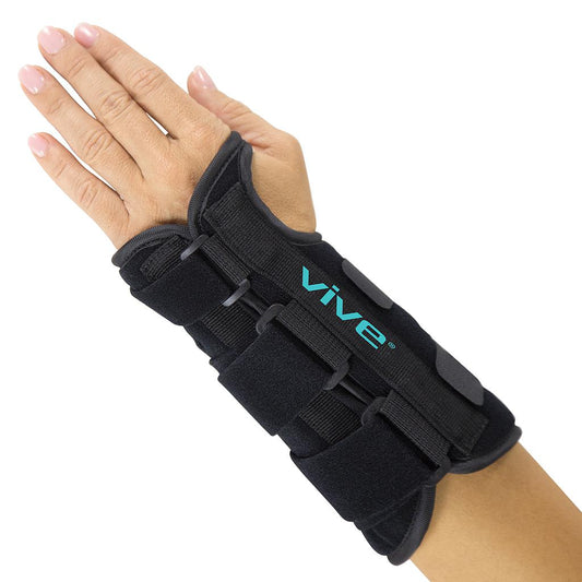 Black wrist support brace with 'Vive' branding on a white background