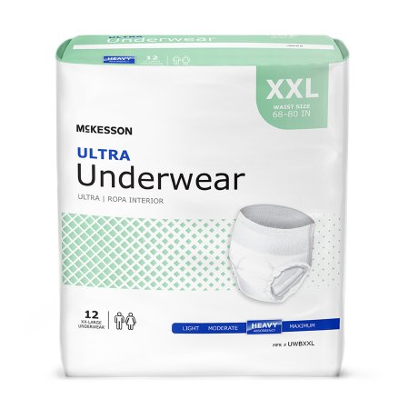 Package of McKesson Ultra Underwear XXL on a white background