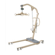 Beige patient lift with wheels on a white background