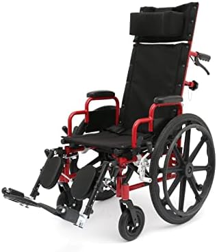 Black and red wheelchair on a white background