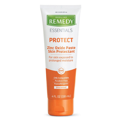 Tube of Medline Remedy Essentials Protect Zinc Oxide Paste on a white background